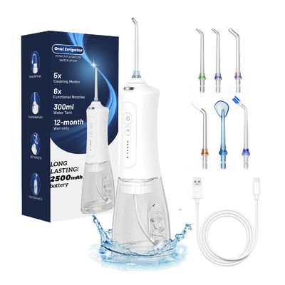 IPX7 Grade 5 Modes Portable Water Flosser Oral Irrigator Teeth Cleaning Cordless Water Flosser