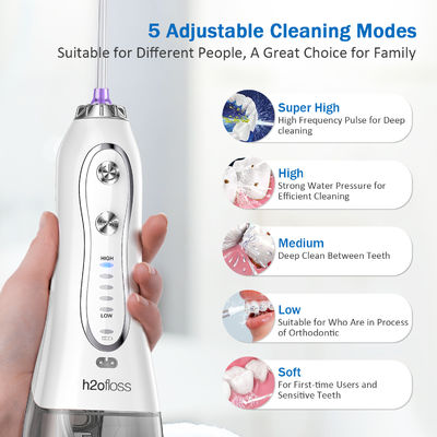 300ML USB Rechargeable Electric Water Flosser for Teeth Whitening and Stain Removal