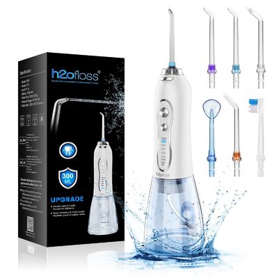 HF-6 Upgraded Cordless Water Dental Flosser Electric Dental Oral Irrigator Professional Water Flosser Teeth Cleaner H2ofloss